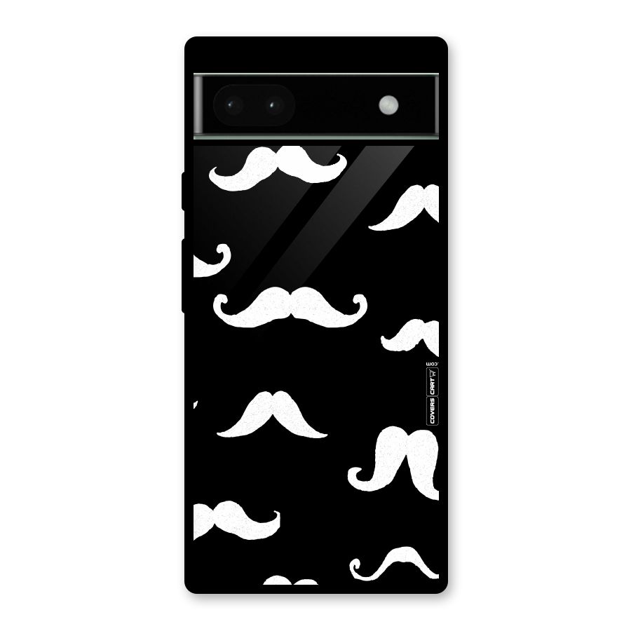 Moustache Pattern (White) Glass Back Case for Google Pixel 6a