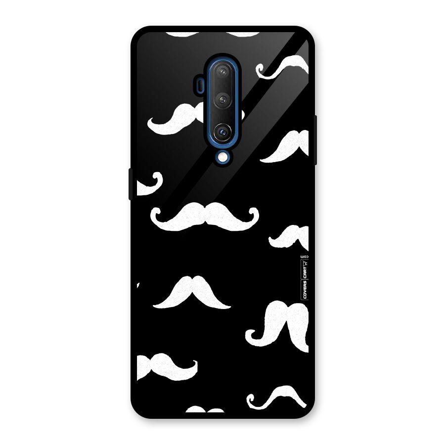 Moustache Pattern (White) Glass Back Case for OnePlus 7T Pro