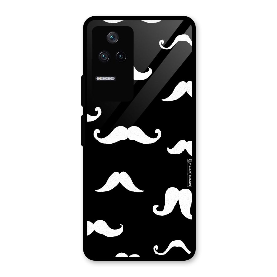 Moustache Pattern (White) Glass Back Case for Poco F4 5G