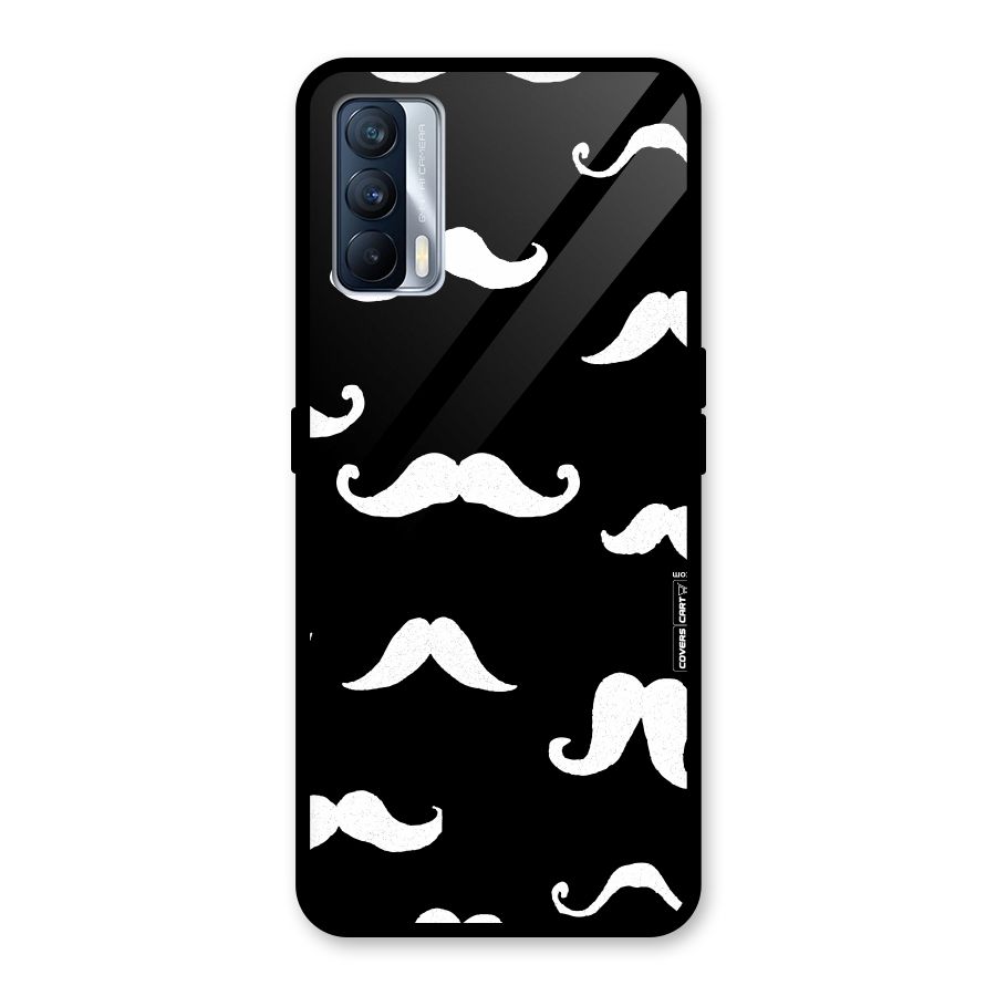 Moustache Pattern (White) Glass Back Case for Realme X7