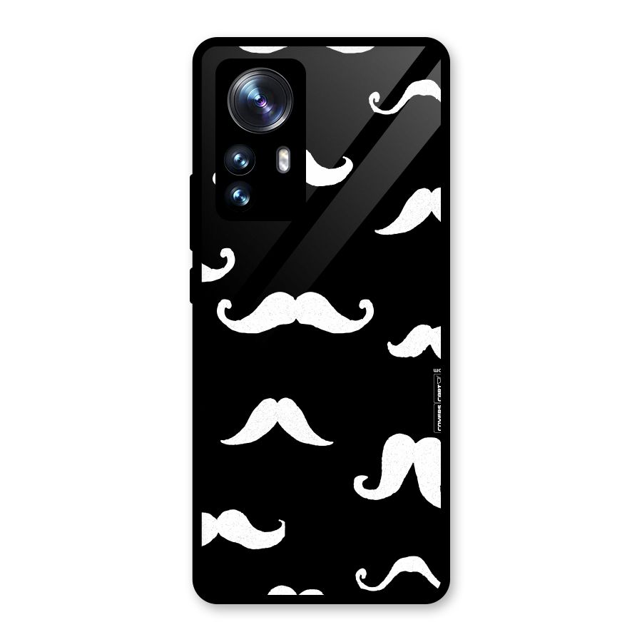 Moustache Pattern (White) Glass Back Case for Xiaomi 12 Pro