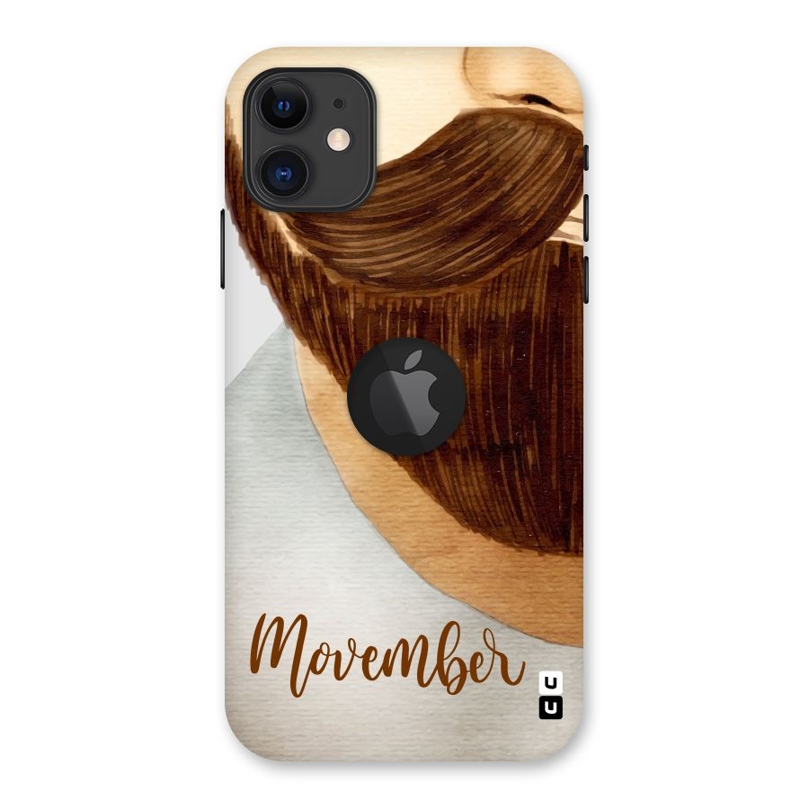 Movember Moustache Back Case for iPhone 11 Logo Cut