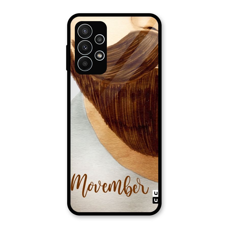 Movember Moustache Glass Back Case for Galaxy A23