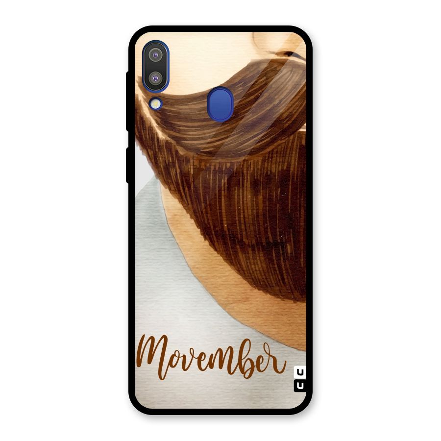 Movember Moustache Glass Back Case for Galaxy M20