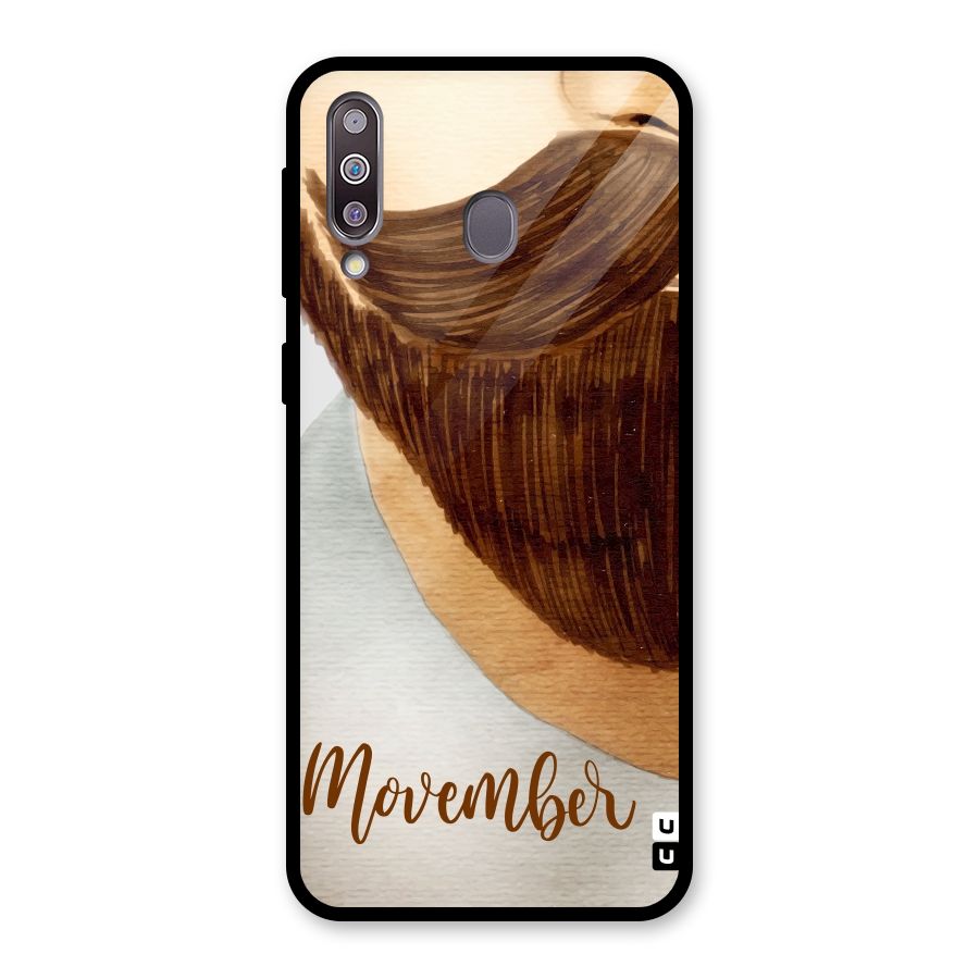 Movember Moustache Glass Back Case for Galaxy M30