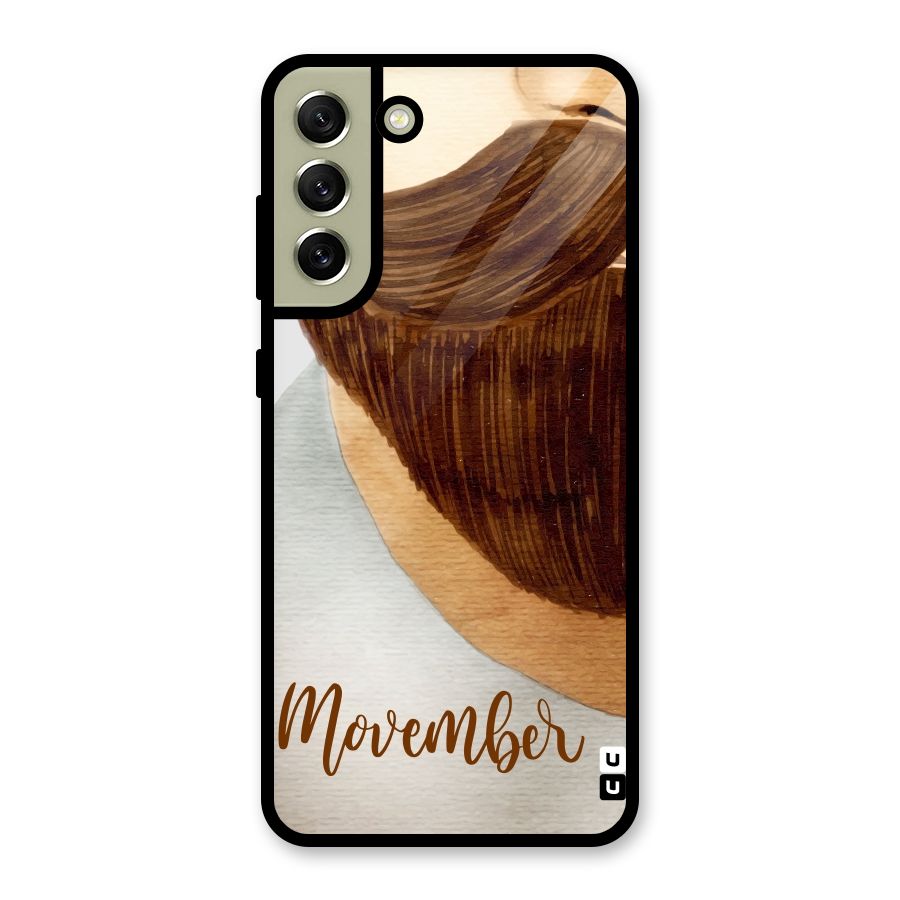 Movember Moustache Glass Back Case for Galaxy S21 FE 5G