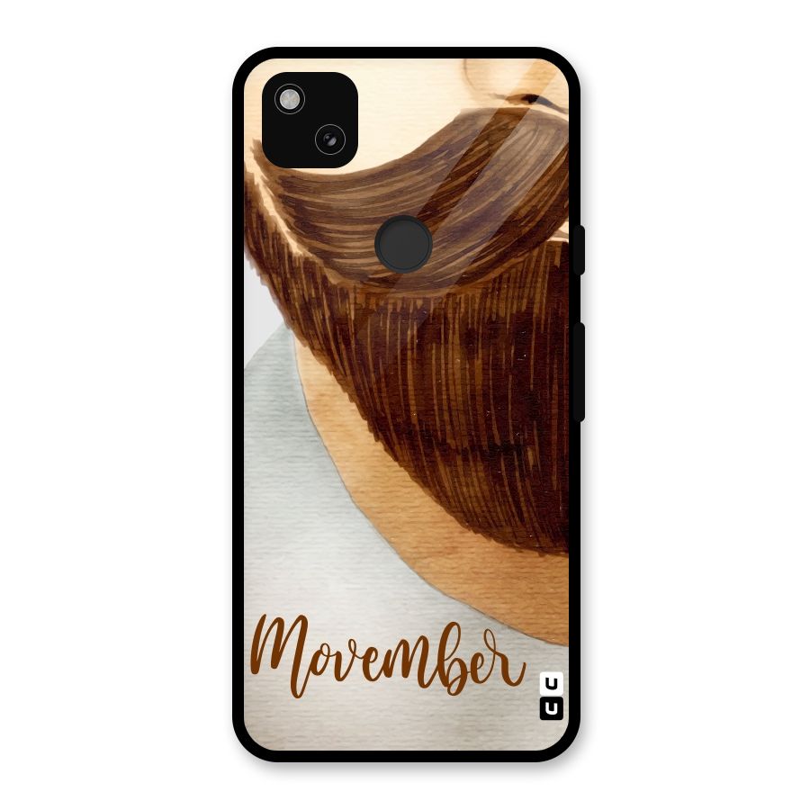Movember Moustache Glass Back Case for Google Pixel 4a