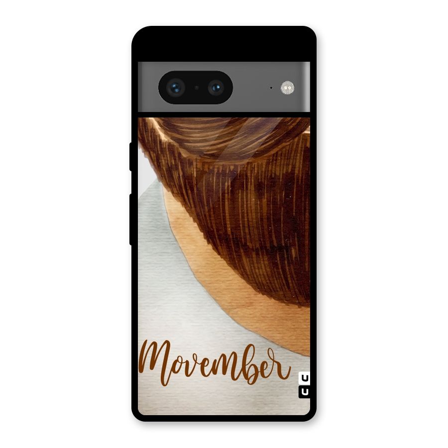 Movember Moustache Glass Back Case for Google Pixel 7