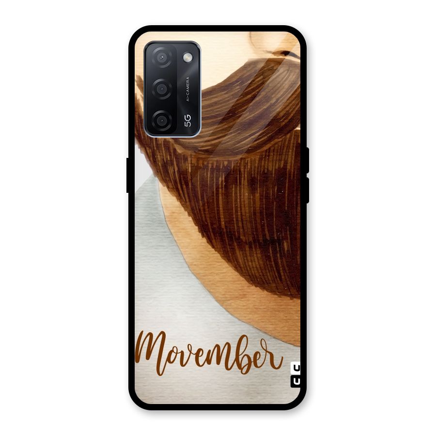 Movember Moustache Glass Back Case for Oppo A53s 5G