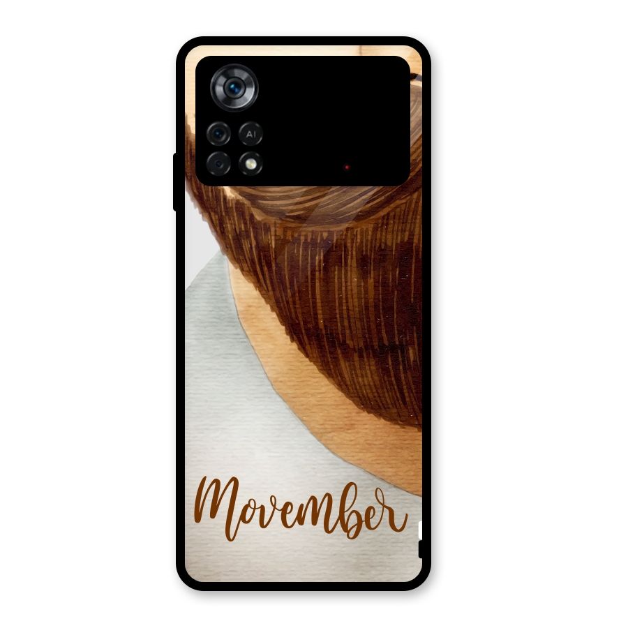 Movember Moustache Glass Back Case for Poco X4 Pro 5G