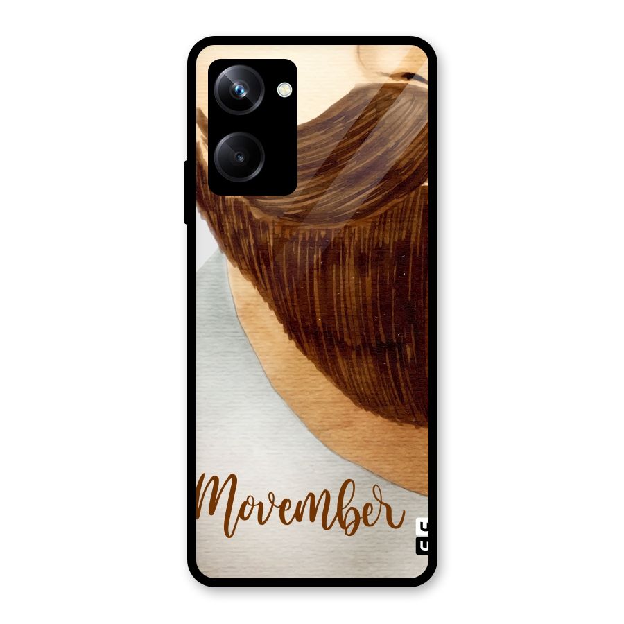 Movember Moustache Glass Back Case for Realme 10 Pro