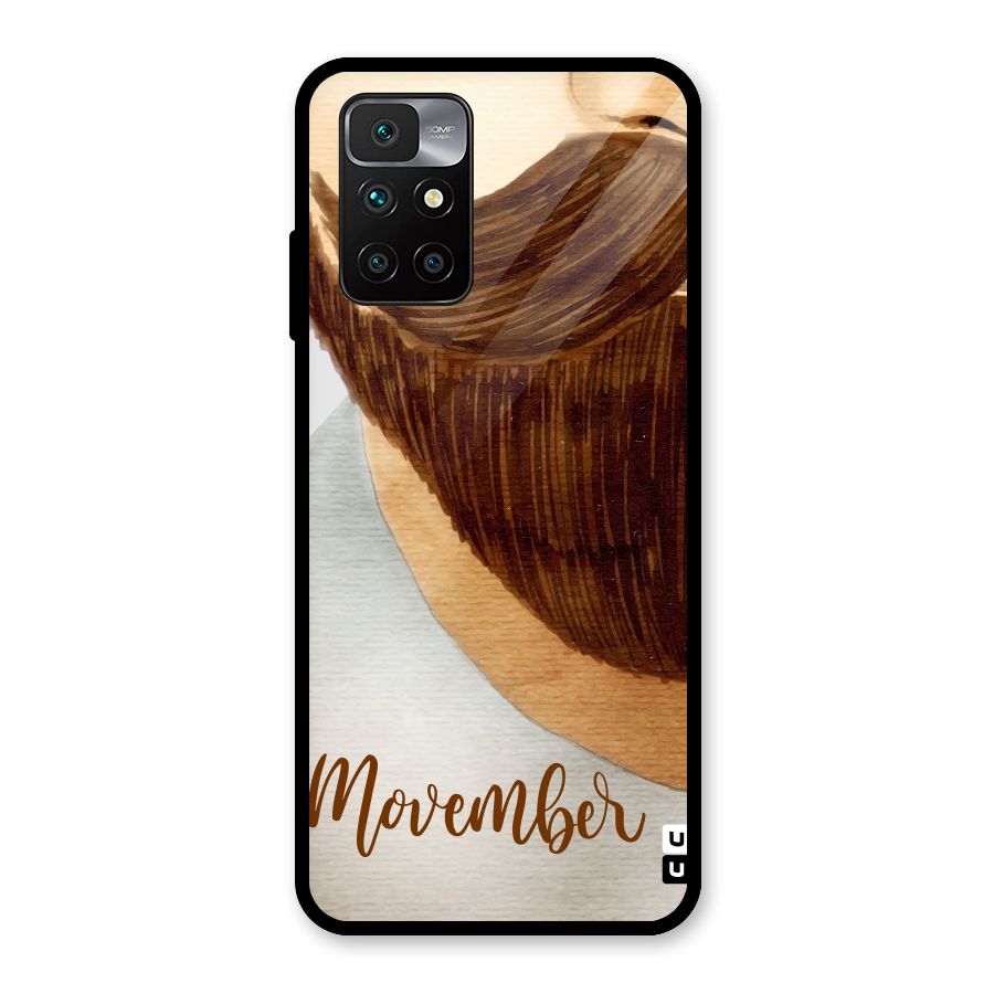 Movember Moustache Glass Back Case for Redmi 10 Prime