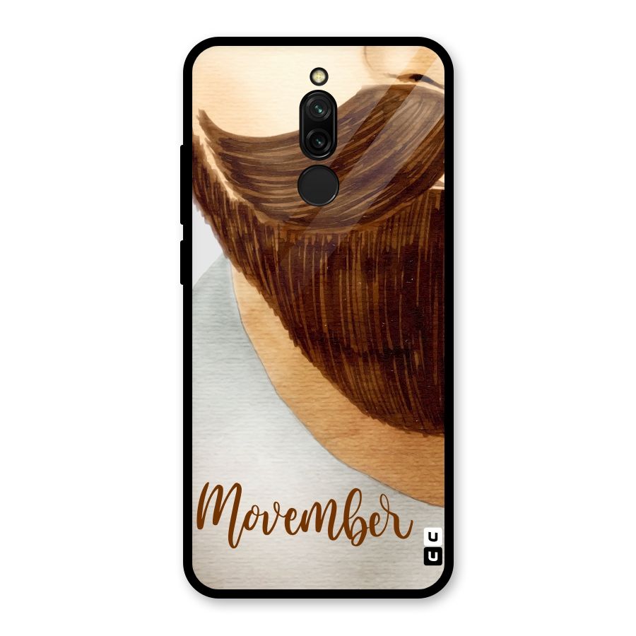 Movember Moustache Glass Back Case for Redmi 8