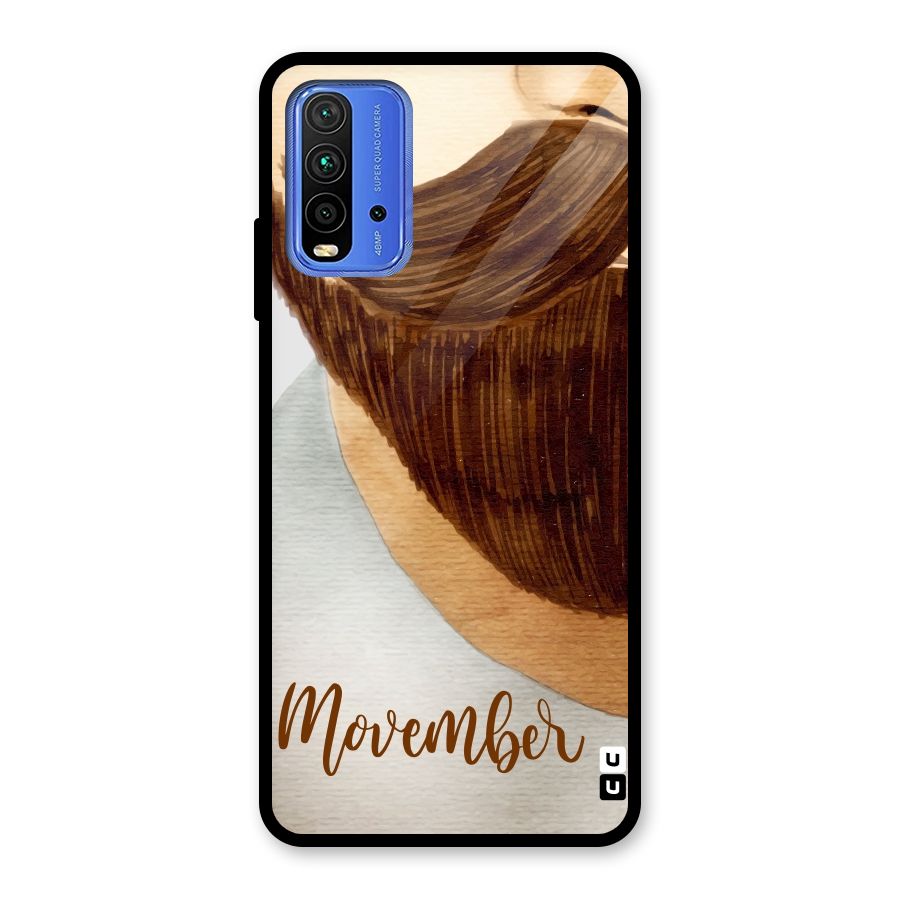 Movember Moustache Glass Back Case for Redmi 9 Power