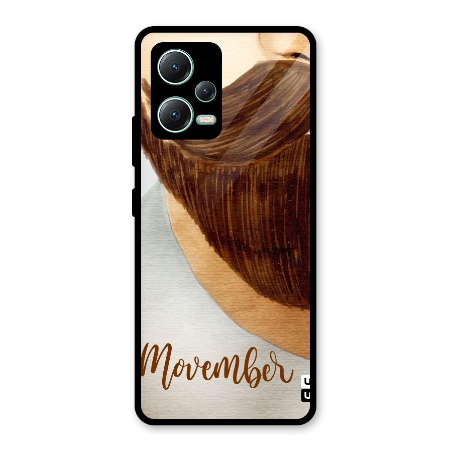 Movember Moustache Glass Back Case for Redmi Note 12 5G