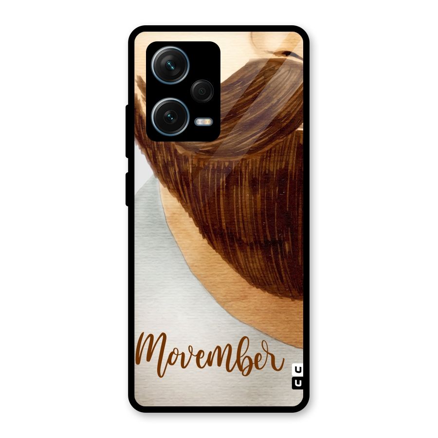 Movember Moustache Glass Back Case for Redmi Note 12 Pro Plus 5G
