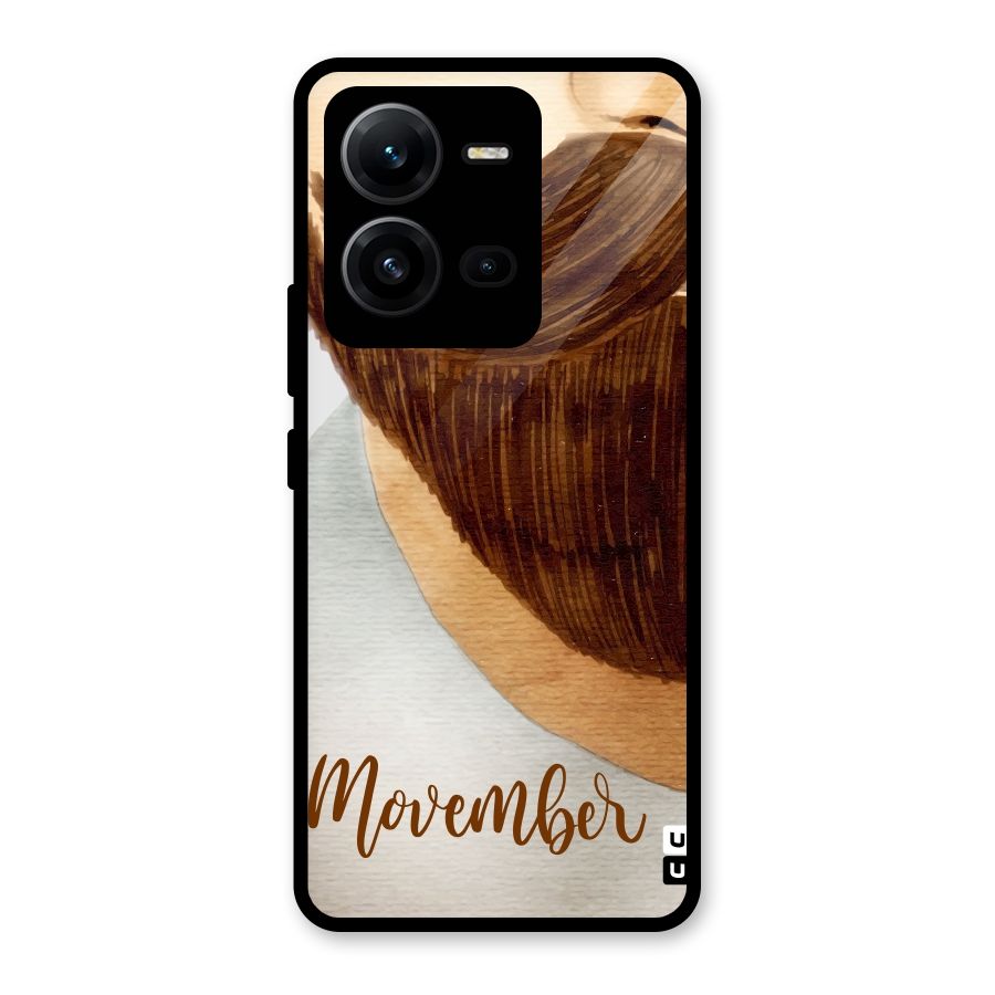 Movember Moustache Glass Back Case for Vivo V25