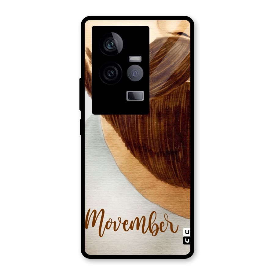 Movember Moustache Glass Back Case for Vivo iQOO 11 5G
