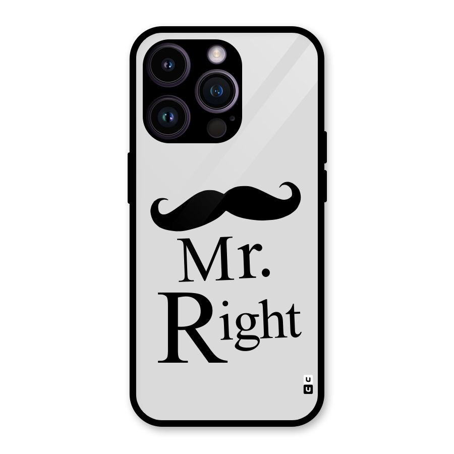 Mr. Right. Glass Back Case for iPhone 14 Pro
