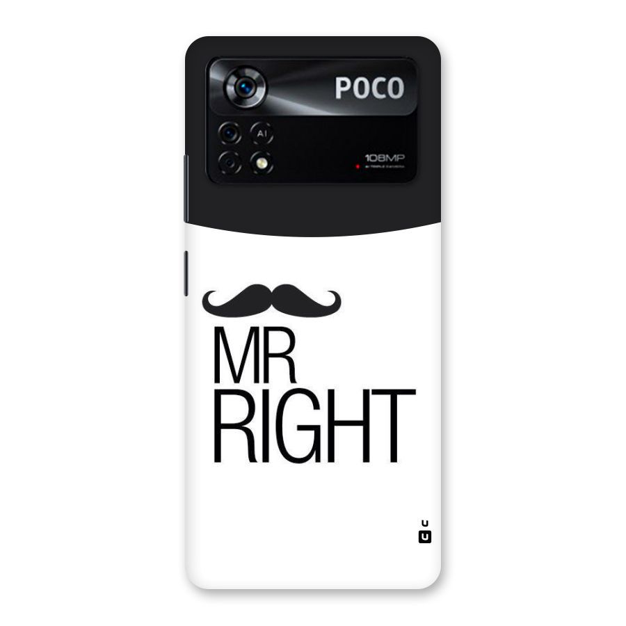 Mr. Right Moustache Back Case for Poco X4 Pro 5G