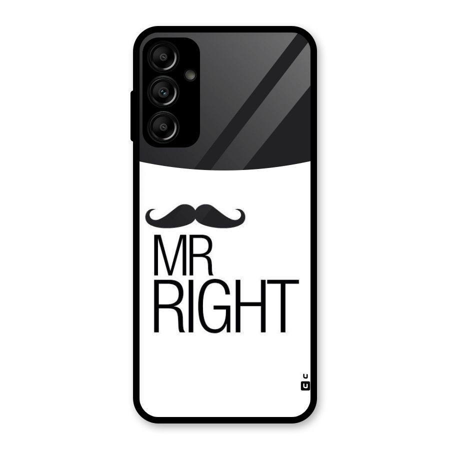 Mr. Right Moustache Glass Back Case for Galaxy A14 5G