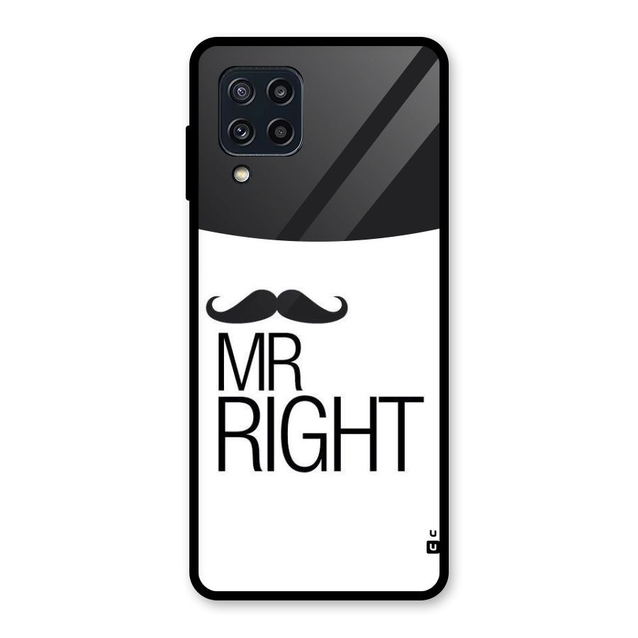 Mr. Right Moustache Glass Back Case for Galaxy M32