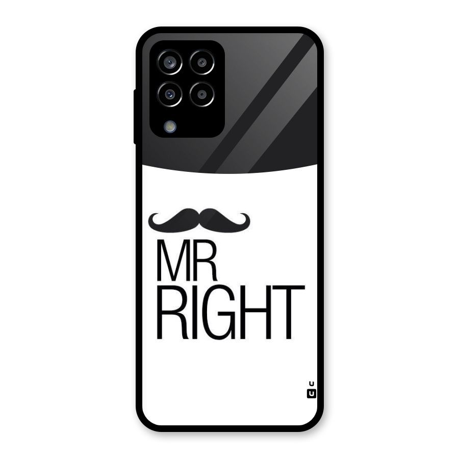 Mr. Right Moustache Glass Back Case for Galaxy M33