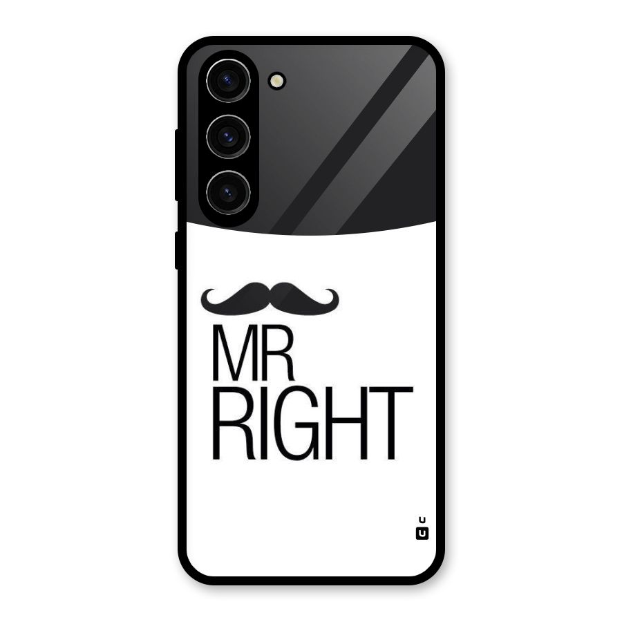 Mr. Right Moustache Glass Back Case for Galaxy S23 Plus