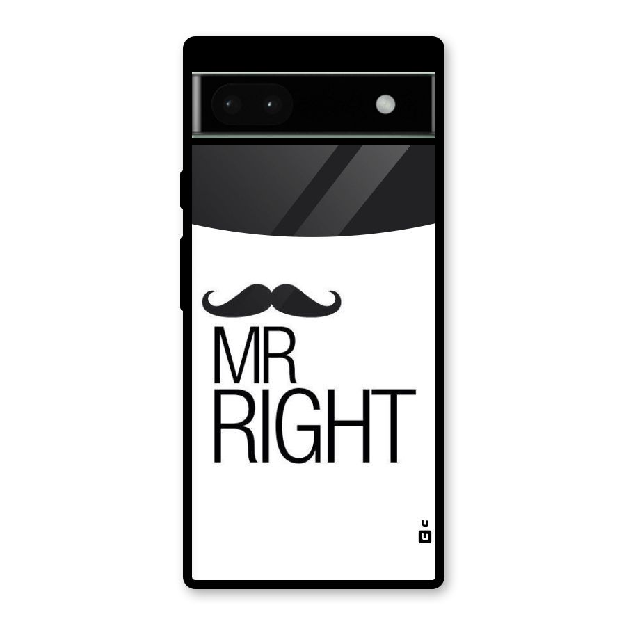 Mr. Right Moustache Glass Back Case for Google Pixel 6a