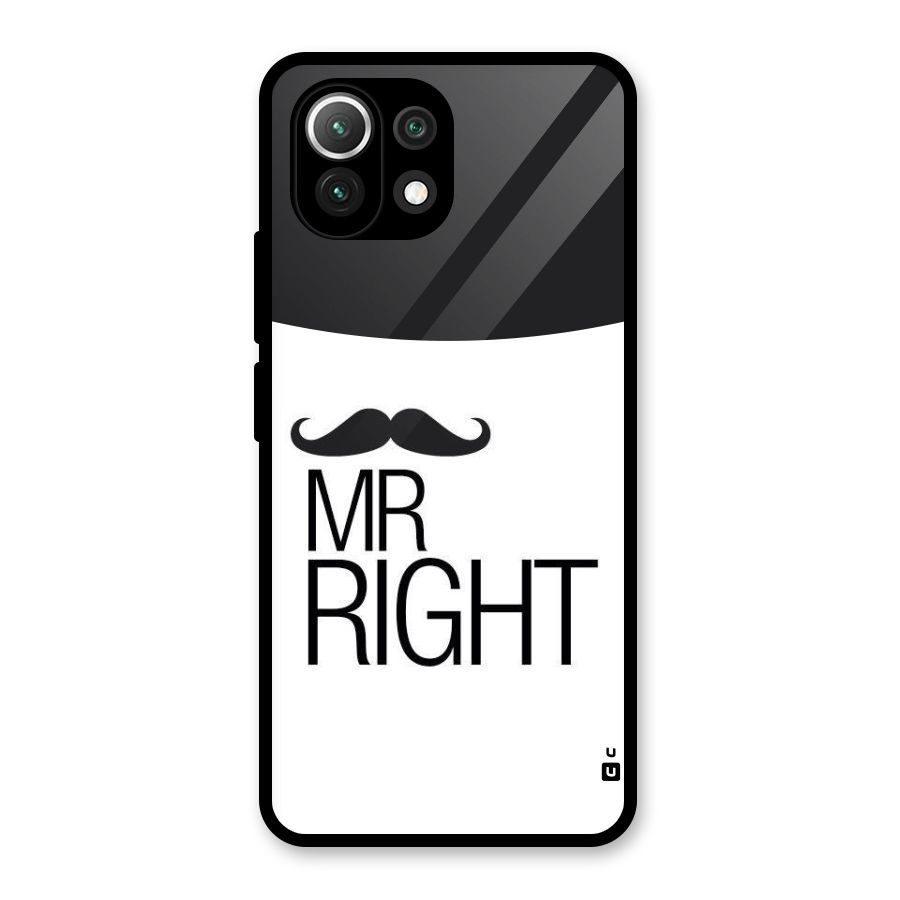 Mr. Right Moustache Glass Back Case for Mi 11 Lite