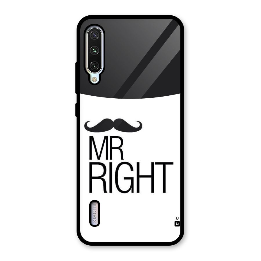 Mr. Right Moustache Glass Back Case for Mi A3