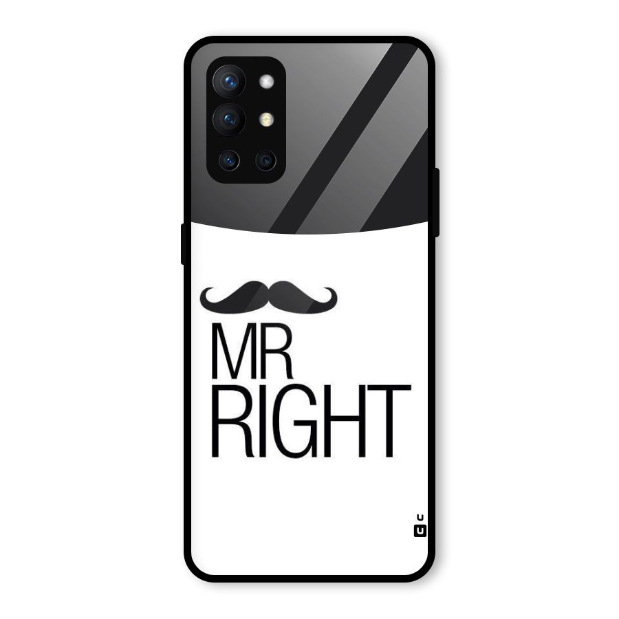 Mr. Right Moustache Glass Back Case for OnePlus 9R