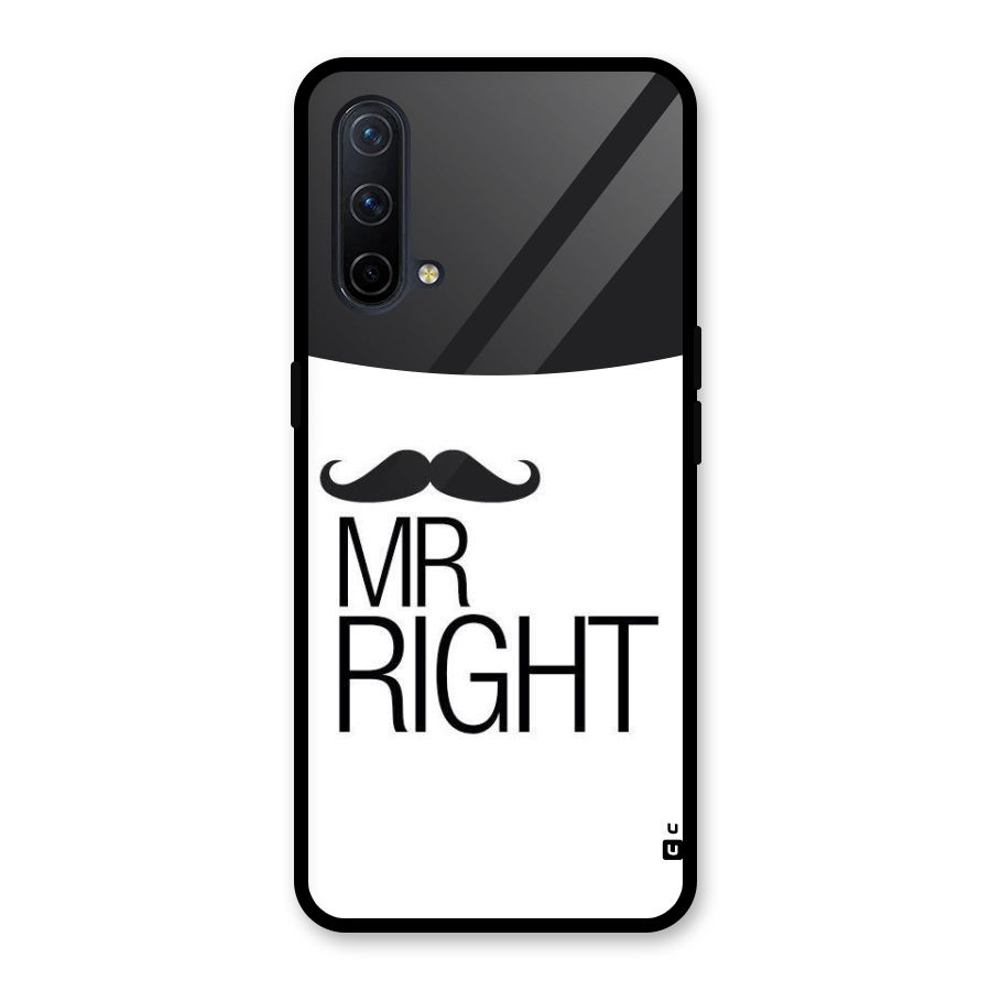 Mr. Right Moustache Glass Back Case for OnePlus Nord CE 5G