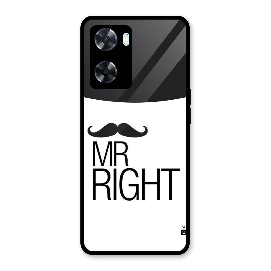 Mr. Right Moustache Glass Back Case for Oppo A77