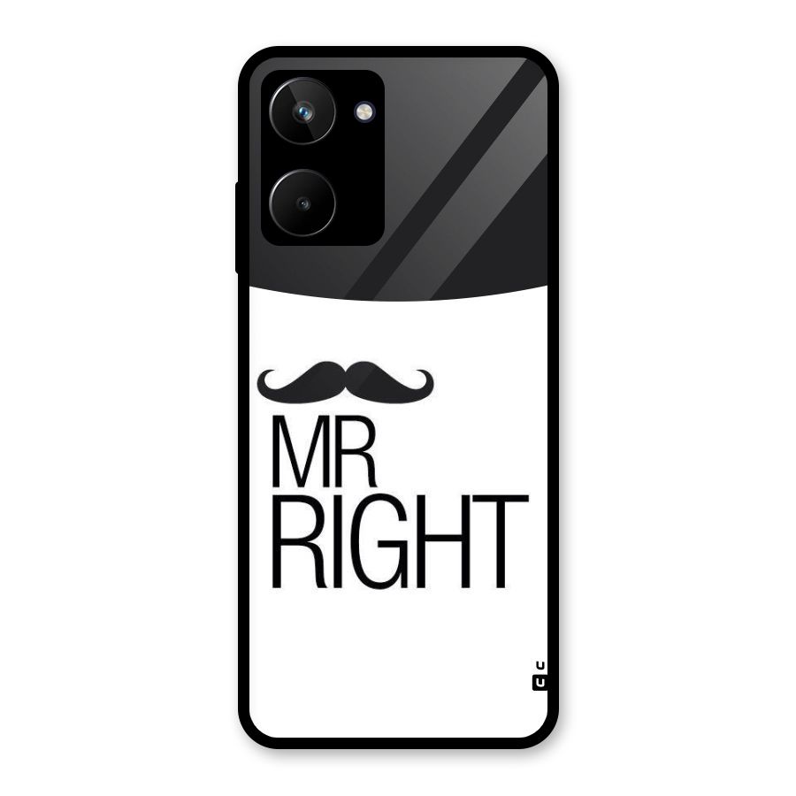 Mr. Right Moustache Glass Back Case for Realme 10