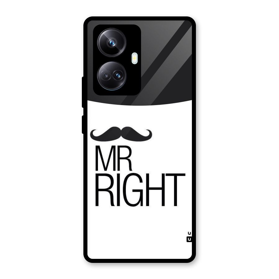 Mr. Right Moustache Glass Back Case for Realme 10 Pro Plus