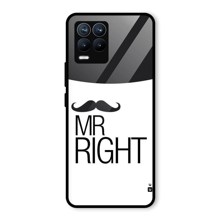 Mr. Right Moustache Glass Back Case for Realme 8 Pro