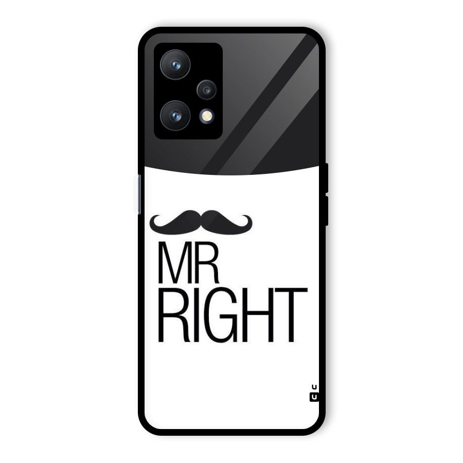 Mr. Right Moustache Glass Back Case for Realme 9 Pro 5G