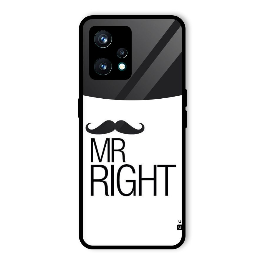 Mr. Right Moustache Glass Back Case for Realme 9 Pro Plus 5G
