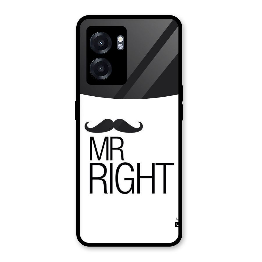 Mr. Right Moustache Glass Back Case for Realme Narzo 50 5G