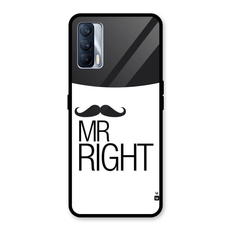 Mr. Right Moustache Glass Back Case for Realme X7