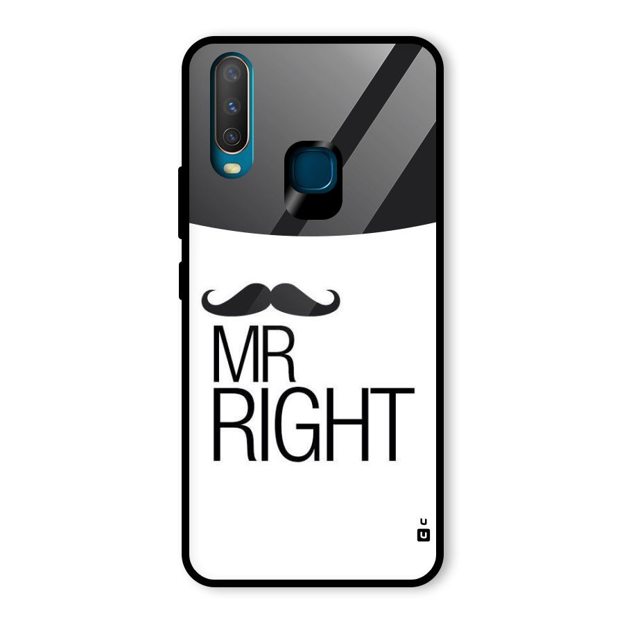 Mr. Right Moustache Glass Back Case for Vivo U10