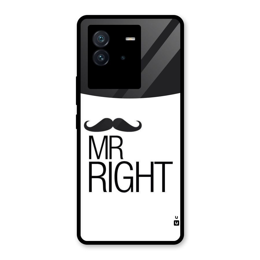 Mr. Right Moustache Glass Back Case for Vivo iQOO Neo 6 5G