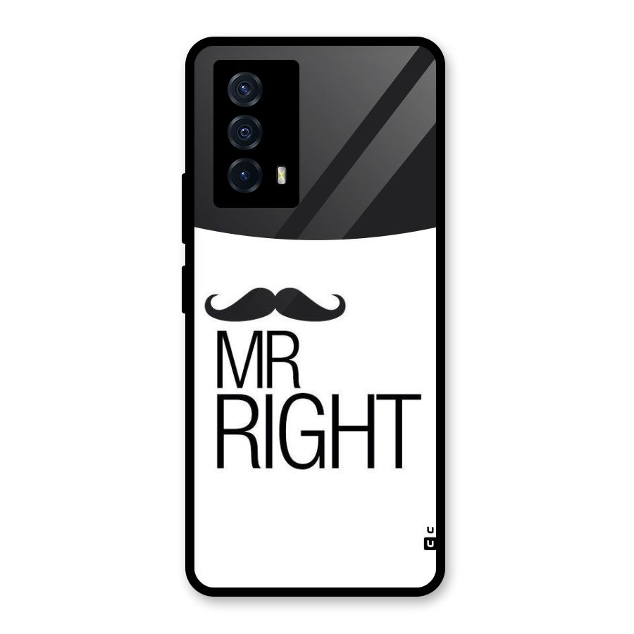 Mr. Right Moustache Glass Back Case for Vivo iQOO Z5