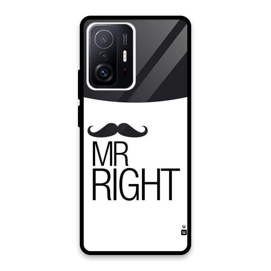 Mr. Right Moustache Glass Back Case for Xiaomi 11T Pro