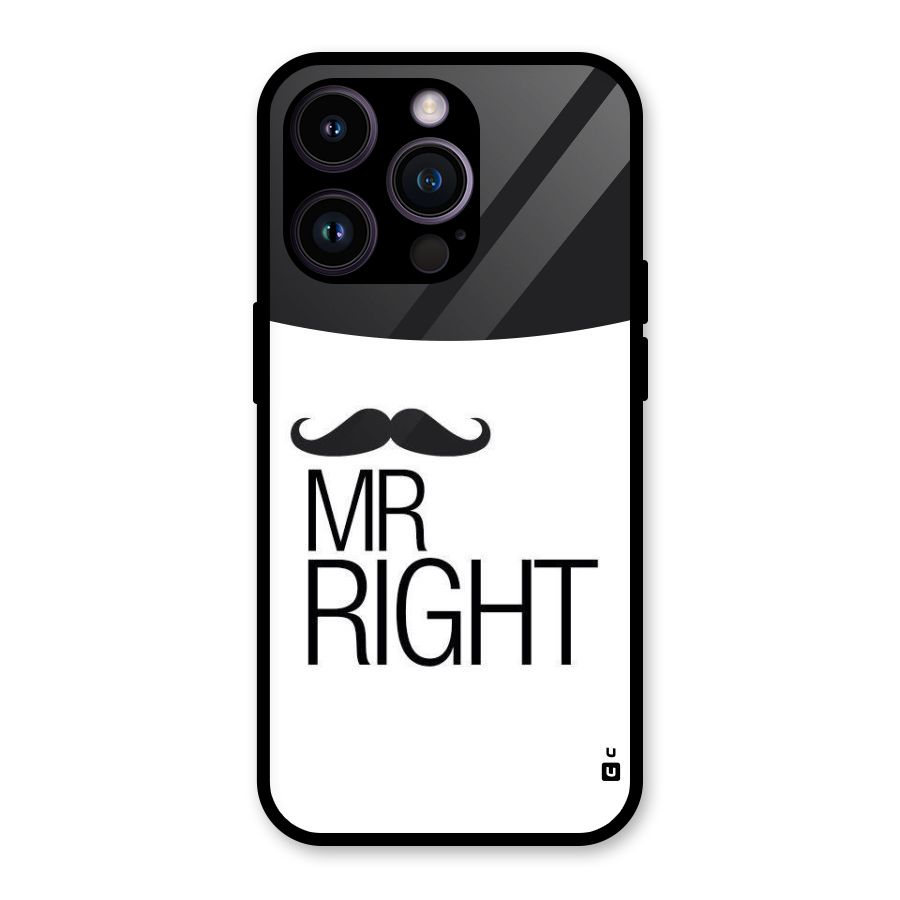 Mr. Right Moustache Glass Back Case for iPhone 14 Pro