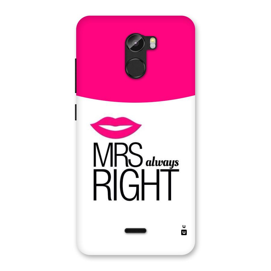 Mrs always right Back Case for Gionee X1