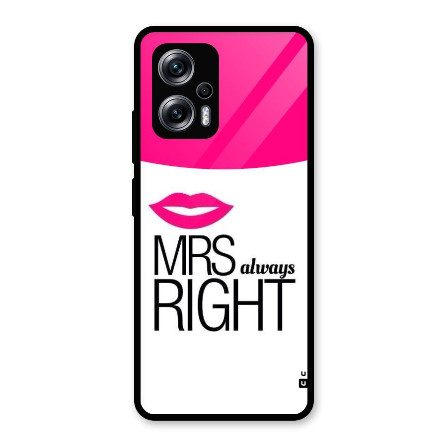 Mrs always right Glass Back Case for Redmi K50i