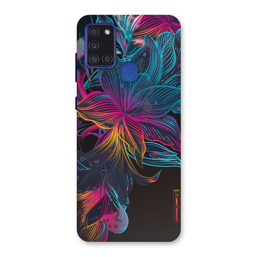 Multi-Colour Flowers Back Case for Galaxy A21s