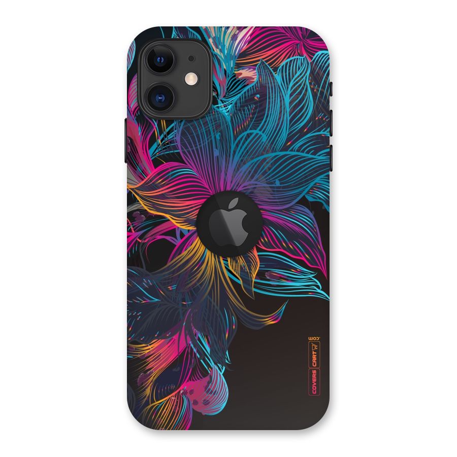 Multi-Colour Flowers Back Case for iPhone 11 Logo Cut